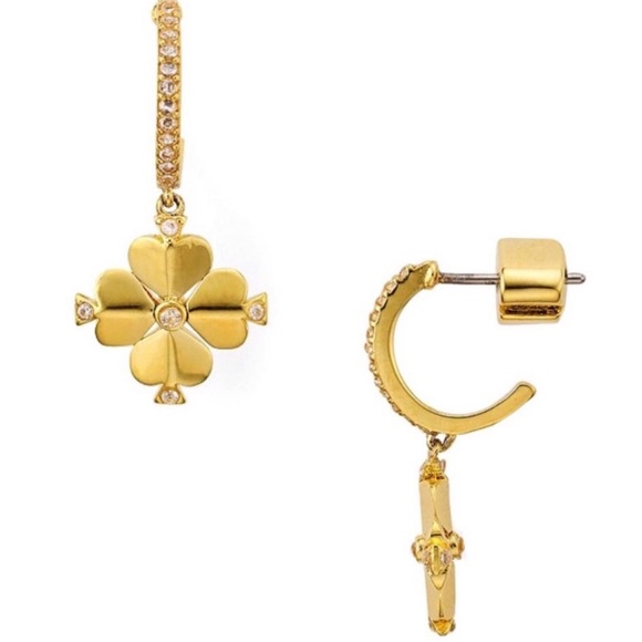 Kate Spade Legacy Logo Flower Huggies Earrings - Picture 2 of 4